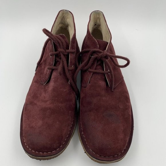 UGG Suede Lace Up Boots Mens Size 9 Wine Color main image 8